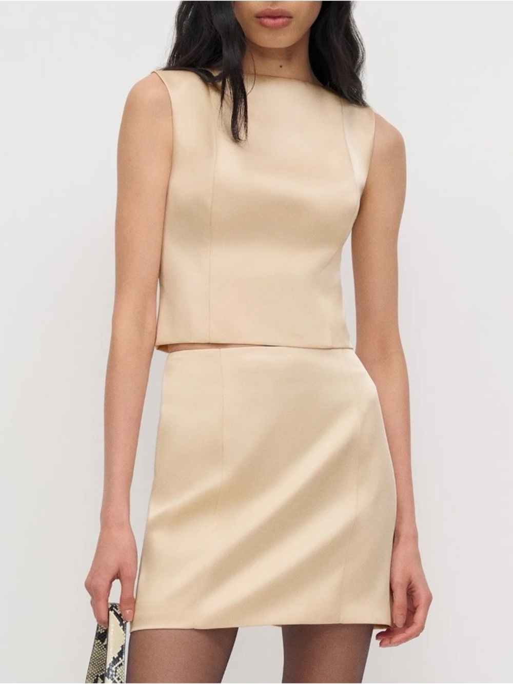 Reformation Grace Two-Piece Set in Ivory Almond Milk Color